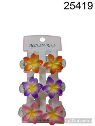 Imagen de BROCHES PELO FLORCITA COLORES PACK X6 11.25
